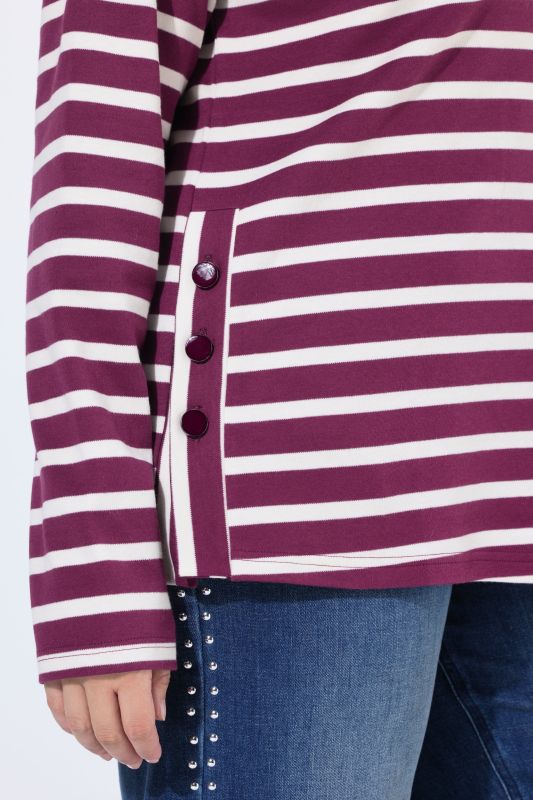 Striped Long Sleeve Boat Neck Tee
