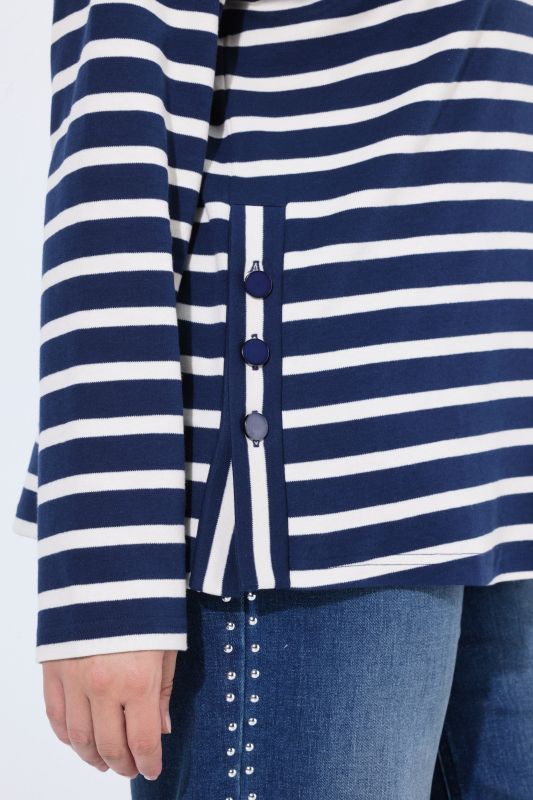 Striped Long Sleeve Boat Neck Tee