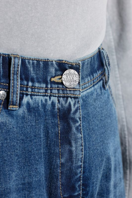 Rhinestone Studded Wide Leg Comfort Waist Jeans