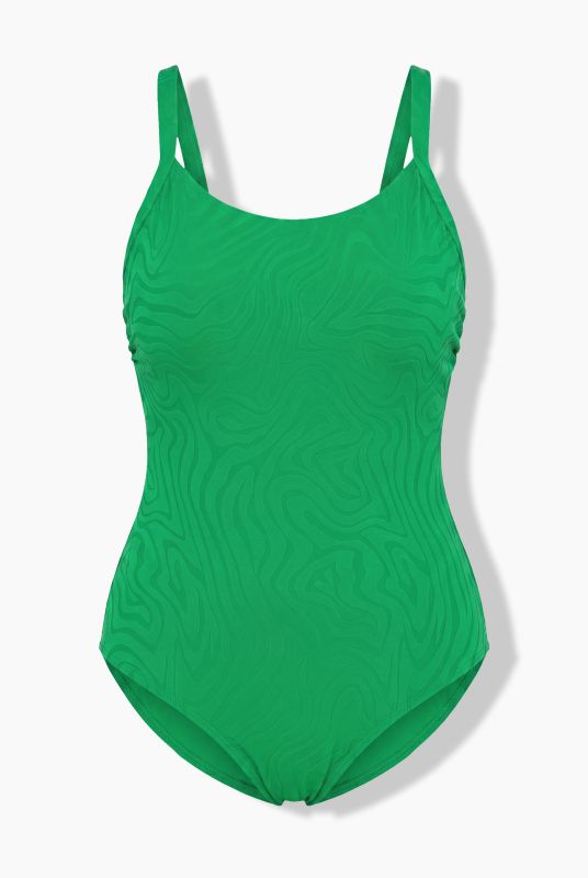 Tonal Wave Print One Piece Swimsuit