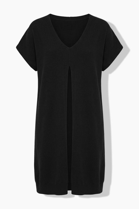 Long Split Front Cap Sleeve Sweater Vest