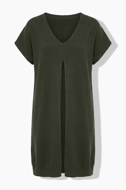 Long Split Front Cap Sleeve Sweater Vest