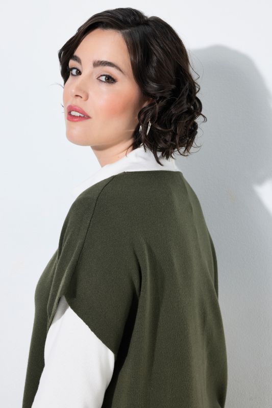 Long Split Front Cap Sleeve Sweater Vest