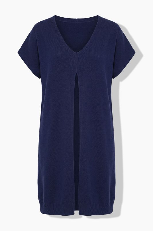 Long Split Front Cap Sleeve Sweater Vest