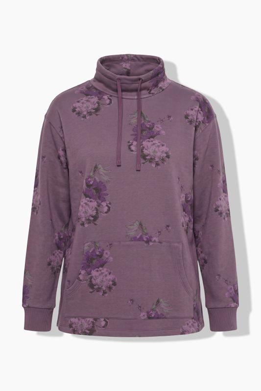 Floral Print Wide Collared Sweatshirt