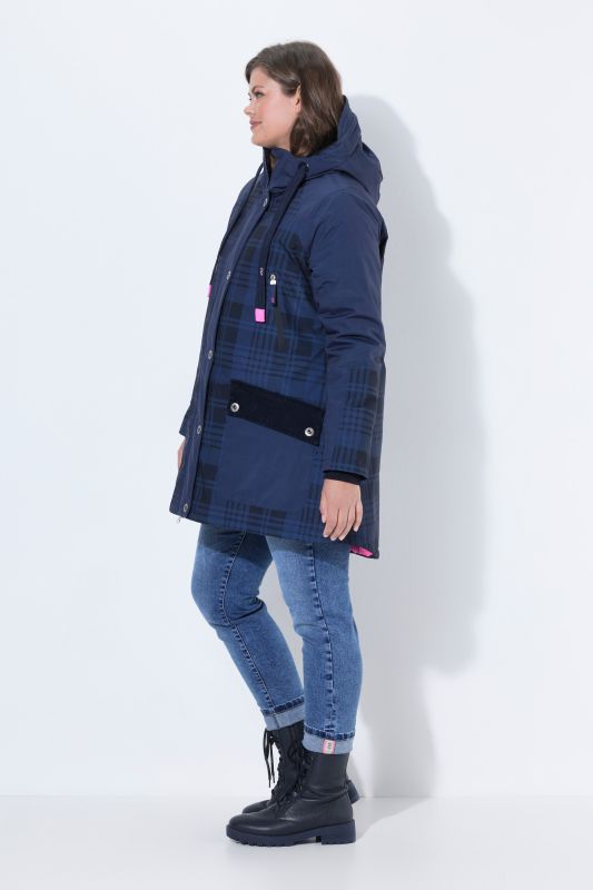 Plaid Triple Function Corduroy Detail Coat