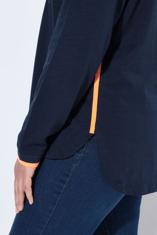 Color Pop Lettering Long Sleeve Button-Down Blouse