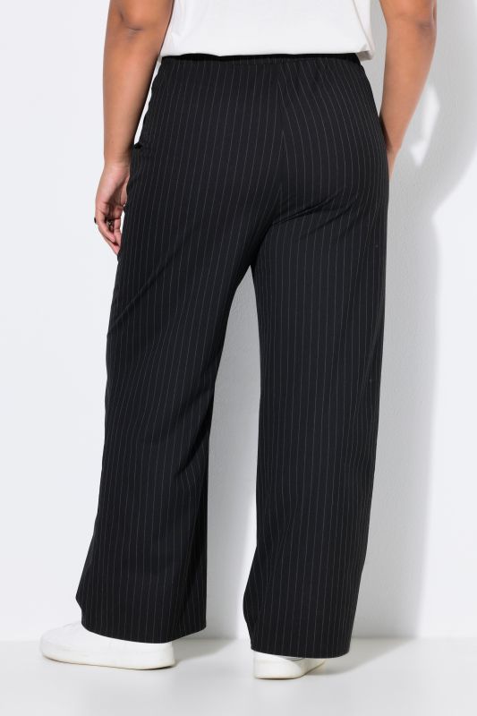 Comfort Waist Wide Leg Pinstripe Pants