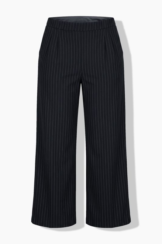 Comfort Waist Wide Leg Pinstripe Pants
