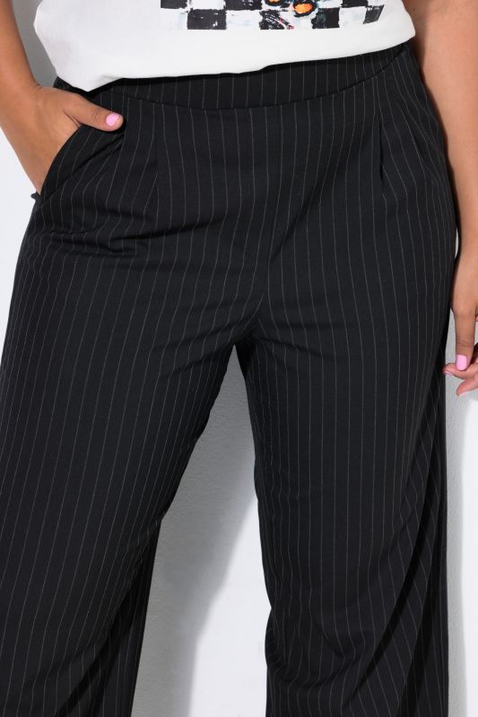 Comfort Waist Wide Leg Pinstripe Pants