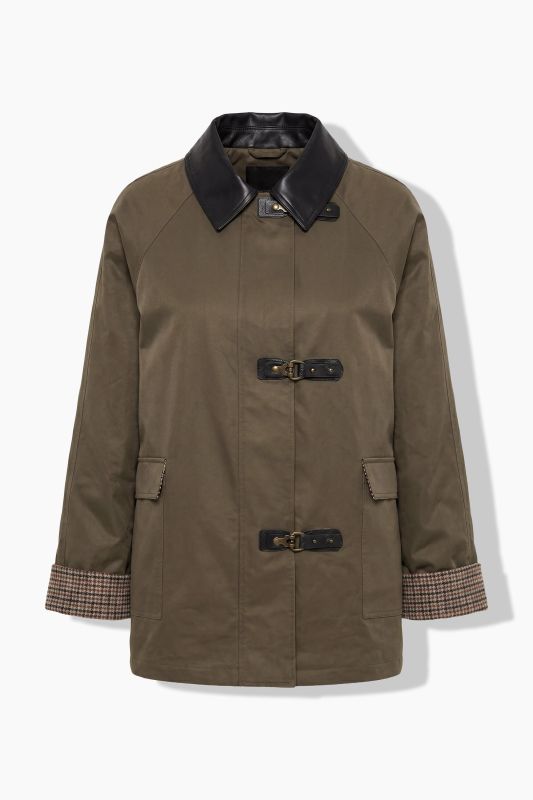 Water-Repellent Faux Leather Barn Jacket