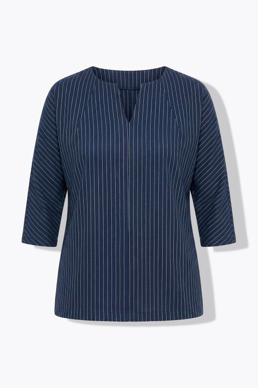 Eco Cotton Split Neck 3/4 Sleeve Sweatshirt