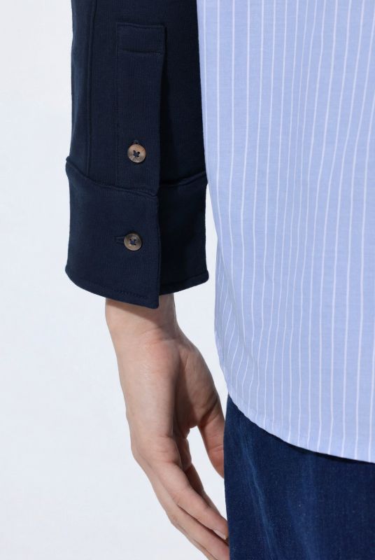 Eco Cotton 2-in-1 Pinstripe Panel Sweatshirt