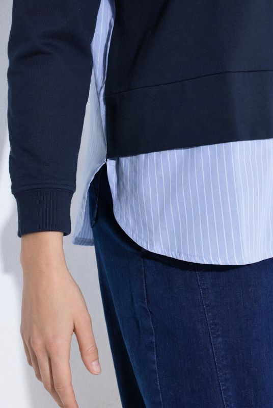 Eco Cotton 2-in-1 Pinstripe Panel Sweatshirt