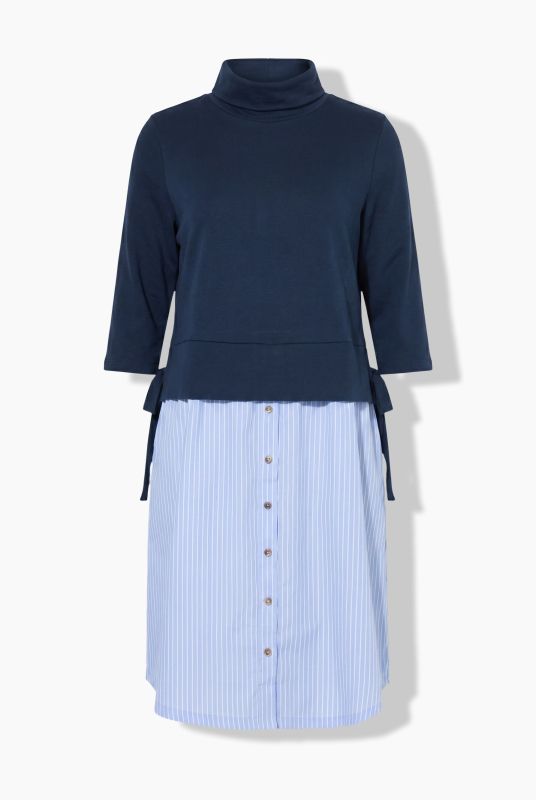 Eco Cotton 2-in-1 Pinstripe Panel Dress