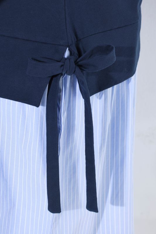 Eco Cotton 2-in-1 Pinstripe Panel Dress