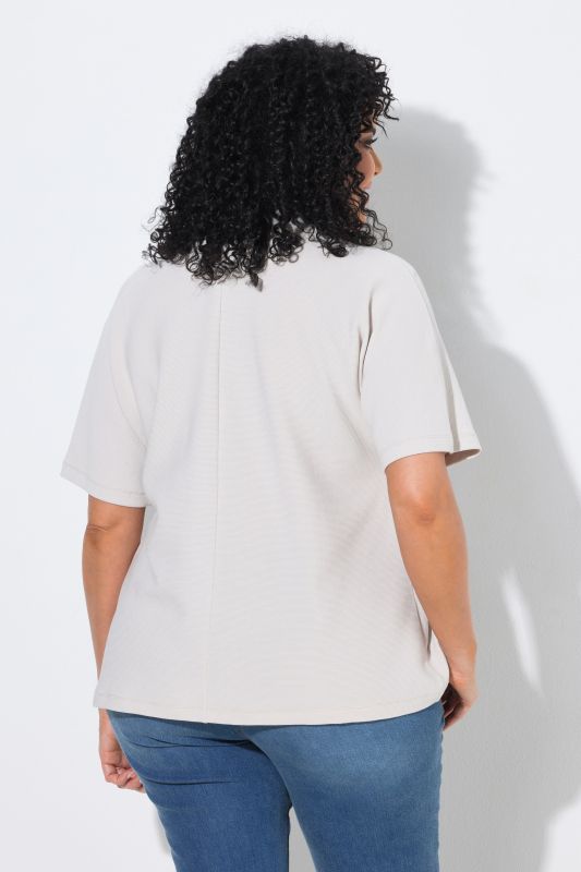 Rhinestone Trim V-Neck Tee