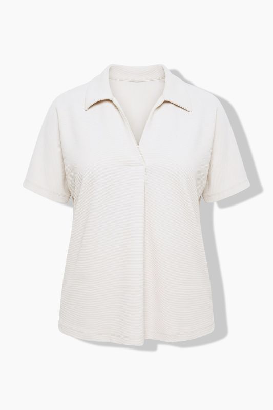 Rhinestone Trim V-Neck Tee