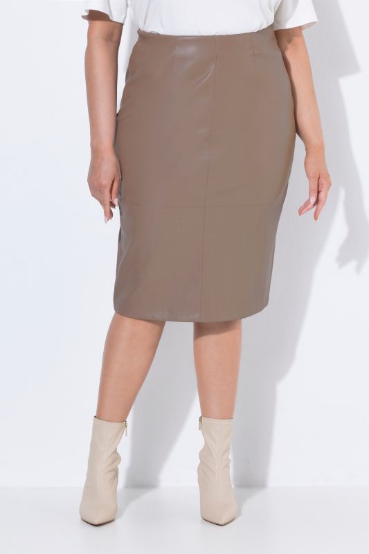 Princess Seam Faux Leather Pencil Skirt