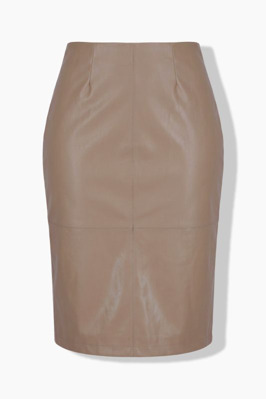 Princess Seam Faux Leather Pencil Skirt
