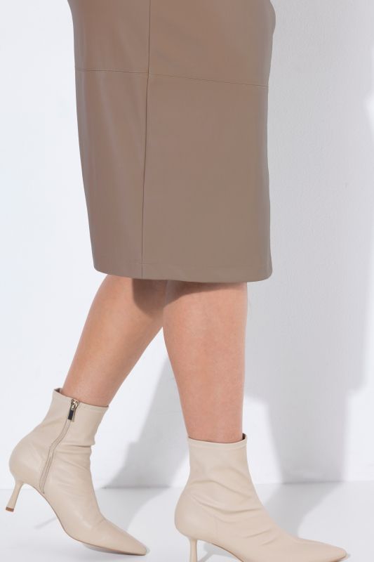 Princess Seam Faux Leather Pencil Skirt