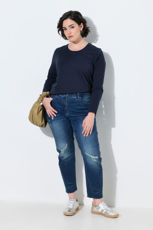Дънки Mom-Fit с износени детайли
