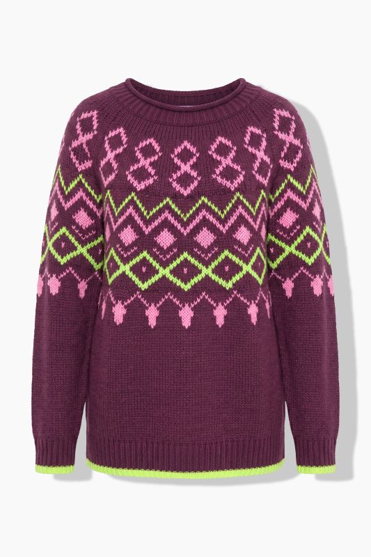 Alpine Pattern Long Sleeve Sweater