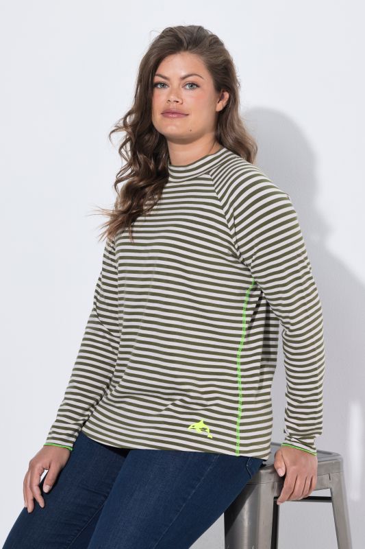 Striped Long Sleeve Turtleneck Tee