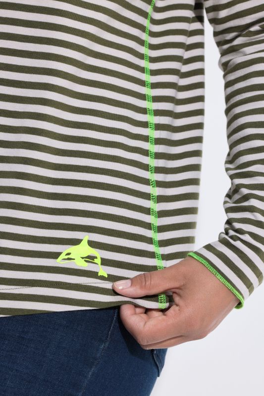 Striped Long Sleeve Turtleneck Tee