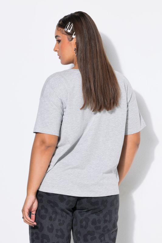 Round Neck Short Sleeve Relaxed Fit Cotton Tee