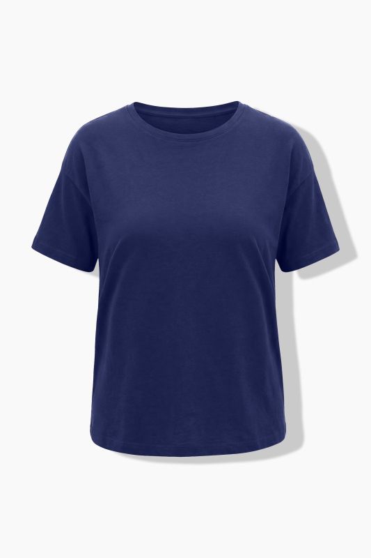 Round Neck Short Sleeve Relaxed Fit Cotton Tee