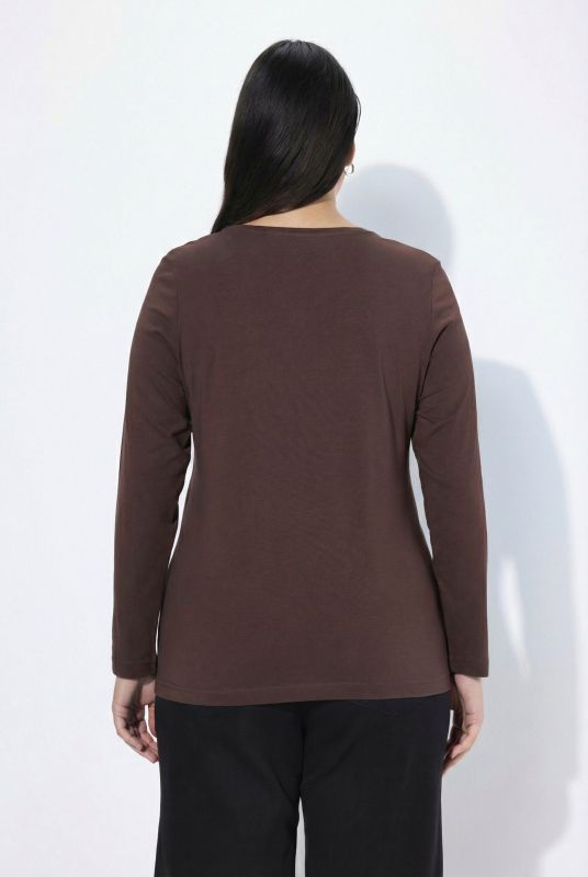 Basic Round Neck Long Sleeve Slim Fit Cotton Tee