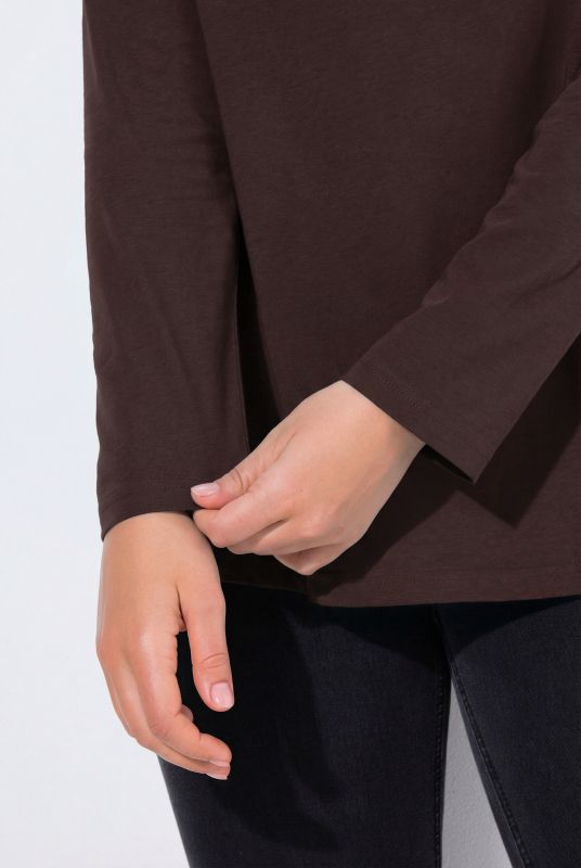 V-Neck Long Sleeves Slim Fit Cotton Knit Tee