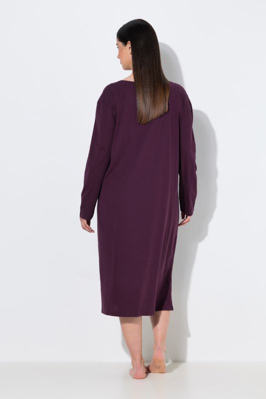 Satin Pocket Long Sleeve Nightgown