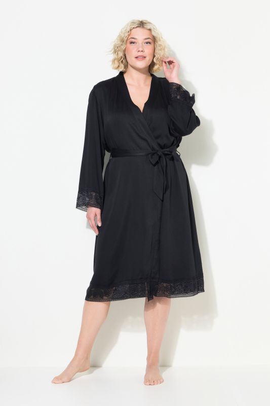 TRUYOU Lace Trim Kimono Bathrobe