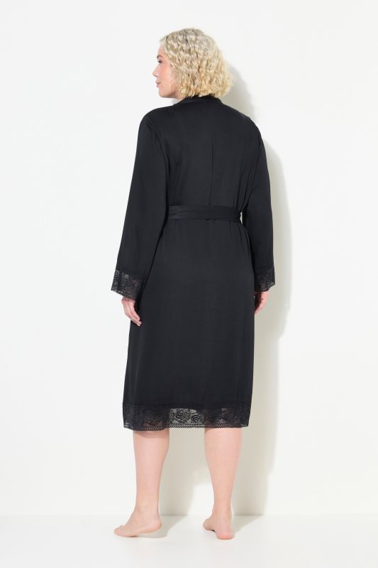 TRUYOU Lace Trim Kimono Bathrobe