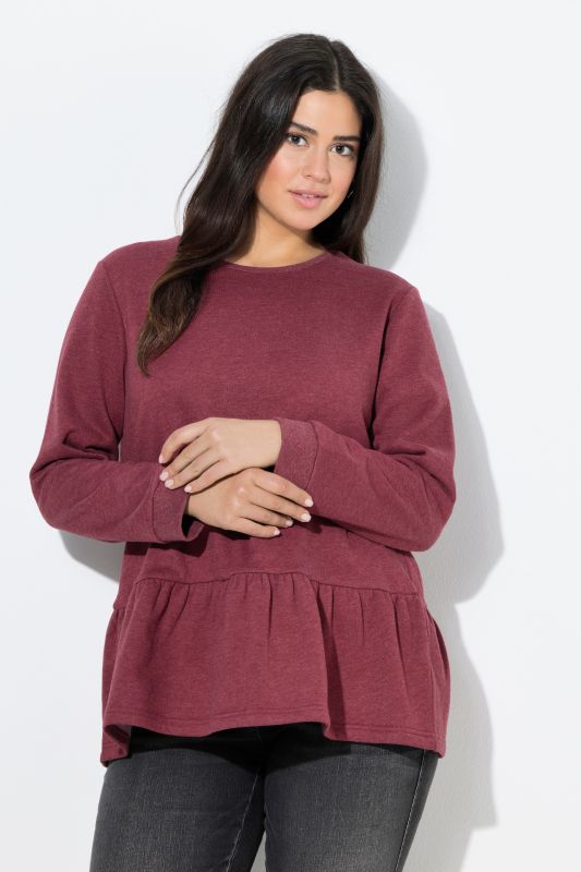 Flounce Hem Long Sleeve Sweatshirt