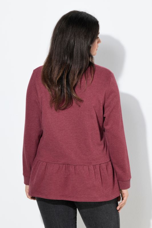 Flounce Hem Long Sleeve Sweatshirt
