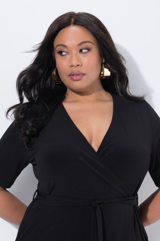 Matte Jersey A-Line Pocket Wrap Dress