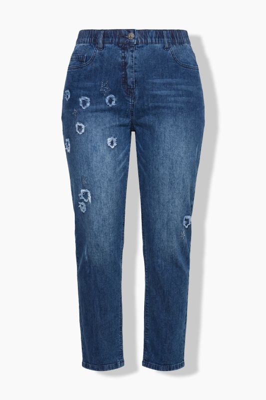Distressed Stretch Fit Mom Jeans