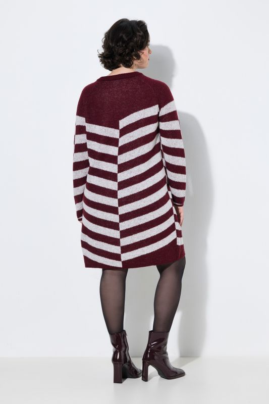 Split Stripe Long Sleeve Sweater Dress