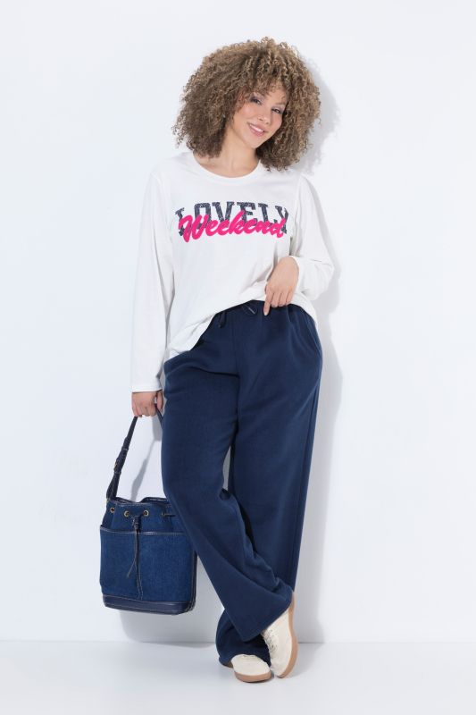 Elastic Drawstring Waist Straight Leg Pants
