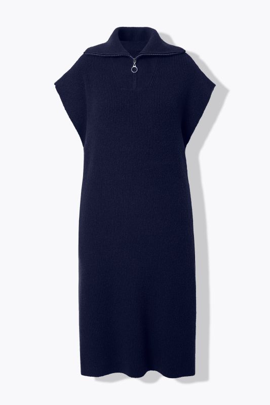 Troyer Collar Knit Oversized Dress