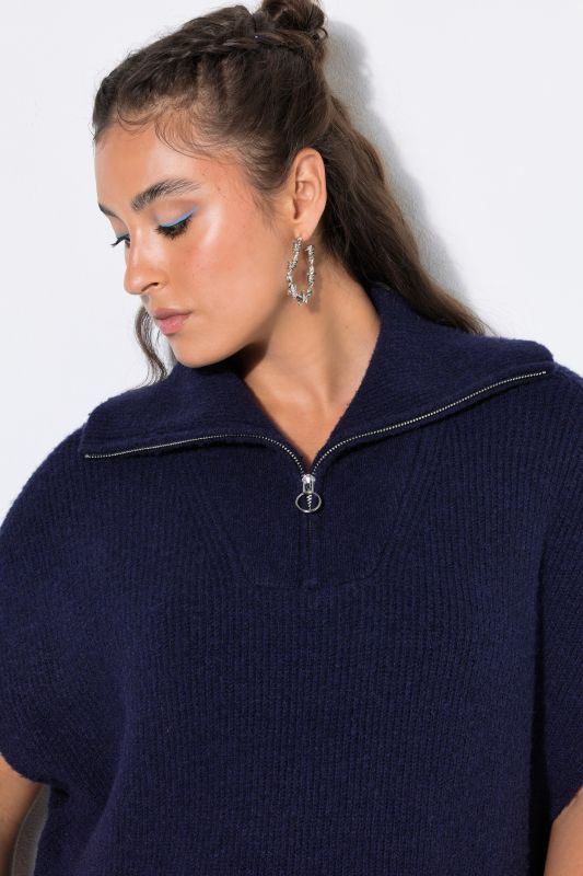 Troyer Collar Knit Oversized Dress