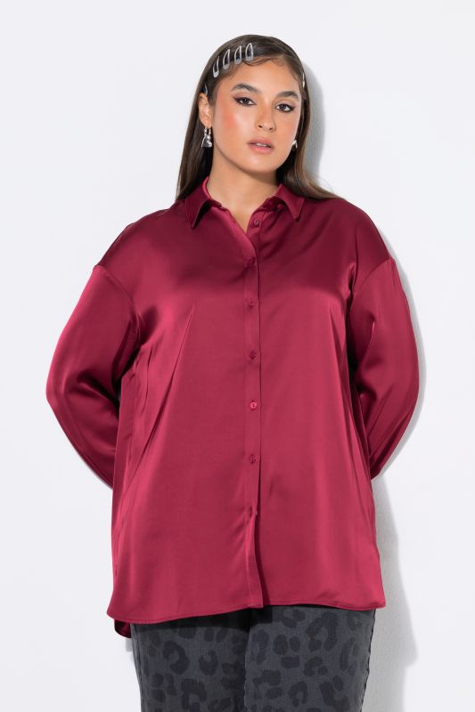 Blouse, oversized, satin