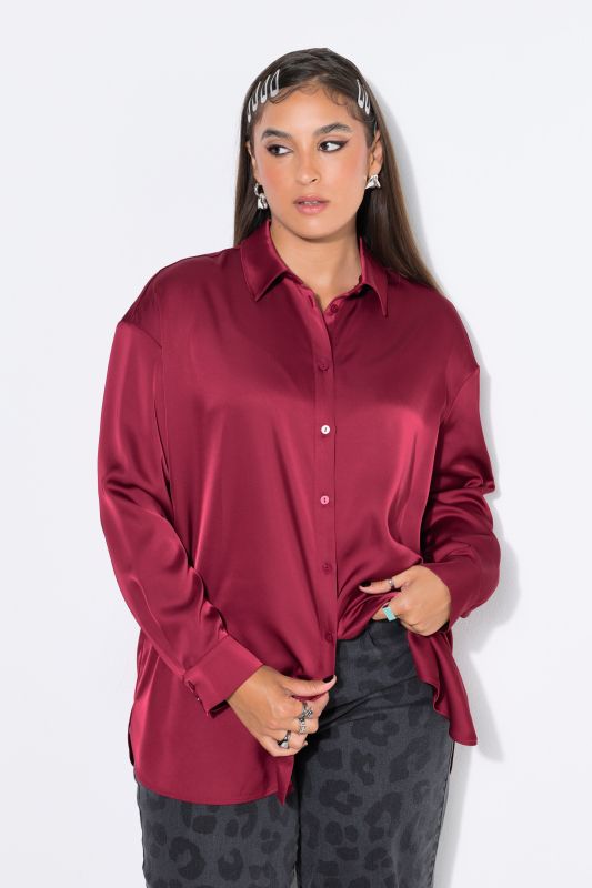 Blouse, oversized, satin