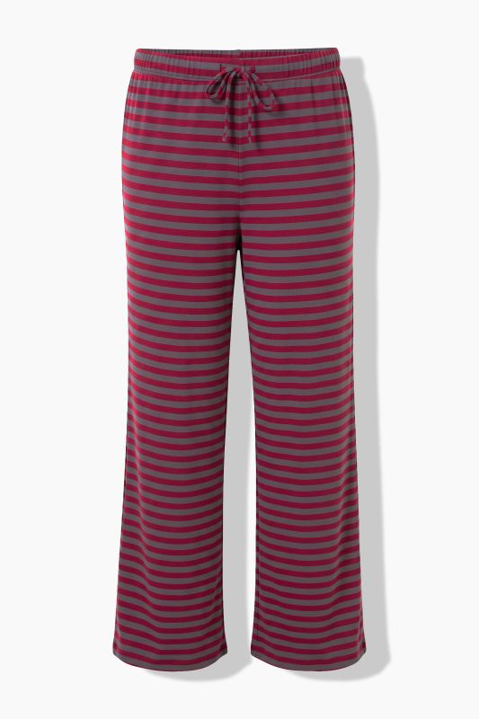 Striped Ribbed Elastic Waist Pants