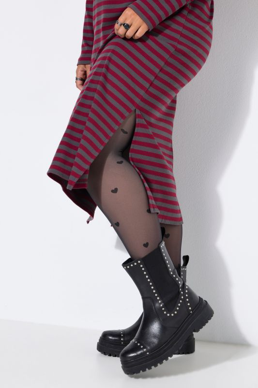 Striped Ribbed Long Sleeve Jersey Dress