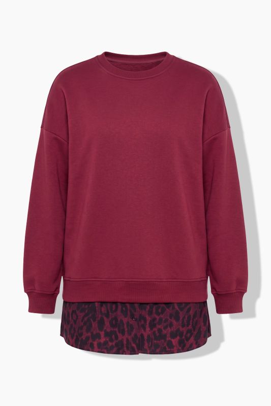 Leopard Print Illusion Layer Sweatshirt