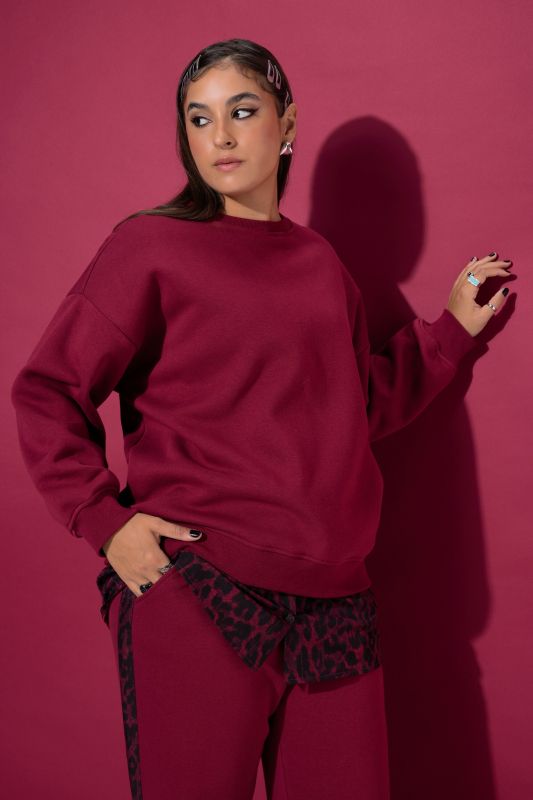 Leopard Print Illusion Layer Sweatshirt